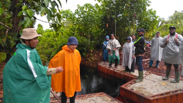 Site visit researchers from Hokkaido Univ, UNDP, International Peat Society (IPS), Japan Peatland Society (JPS), BRG (Peatland Restoration Agency)